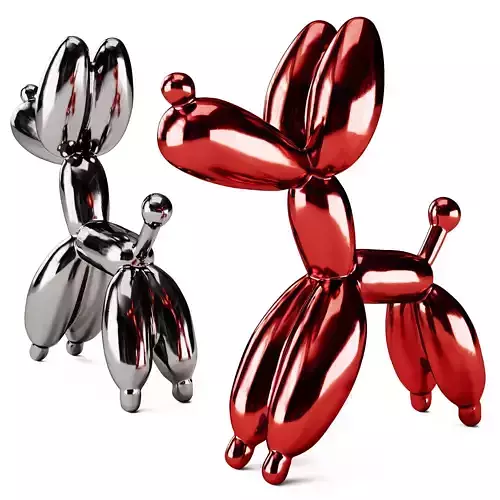 Red Dog Balloon Pop Art Sculpture