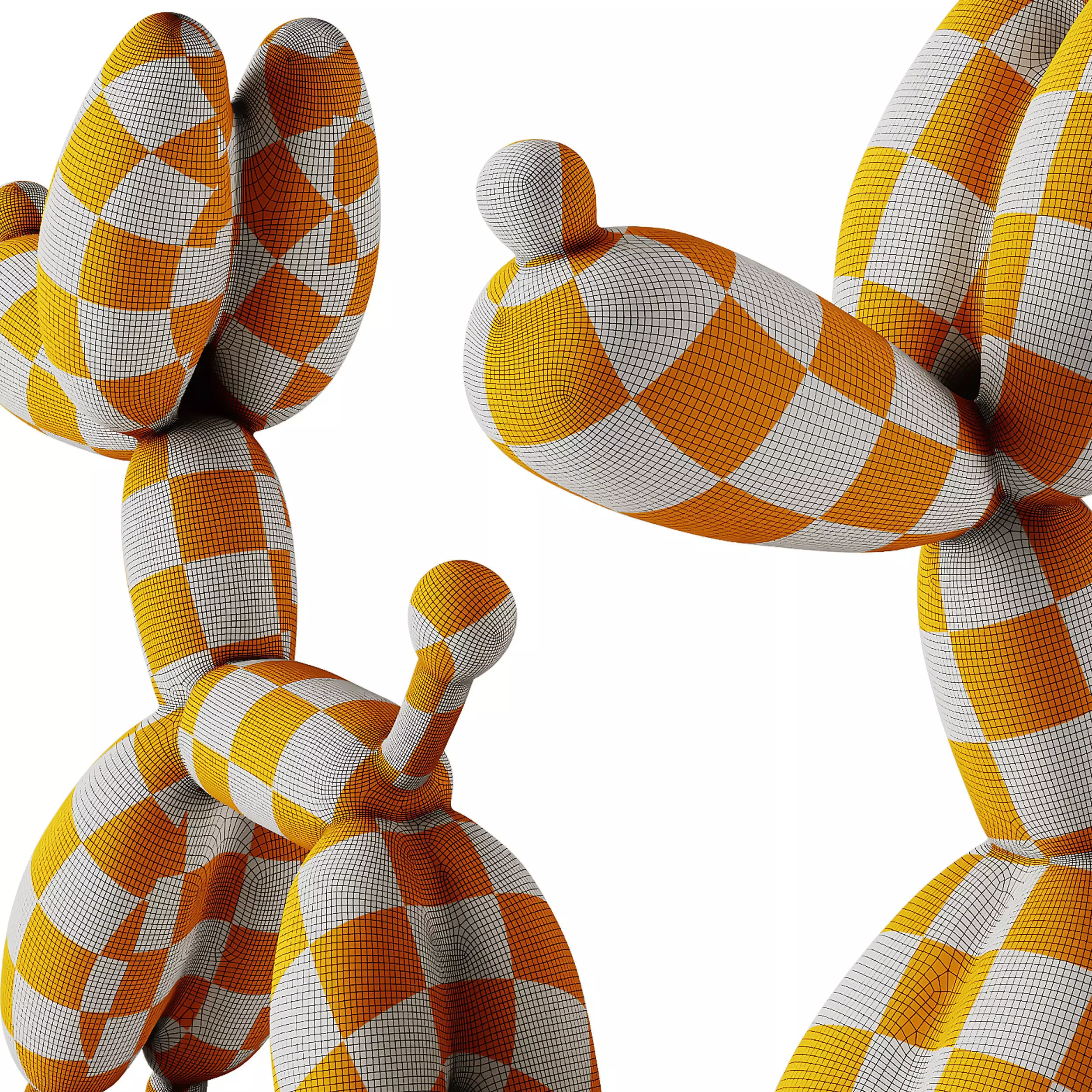 Red Dog Balloon Pop Art Sculpture 3D model_7