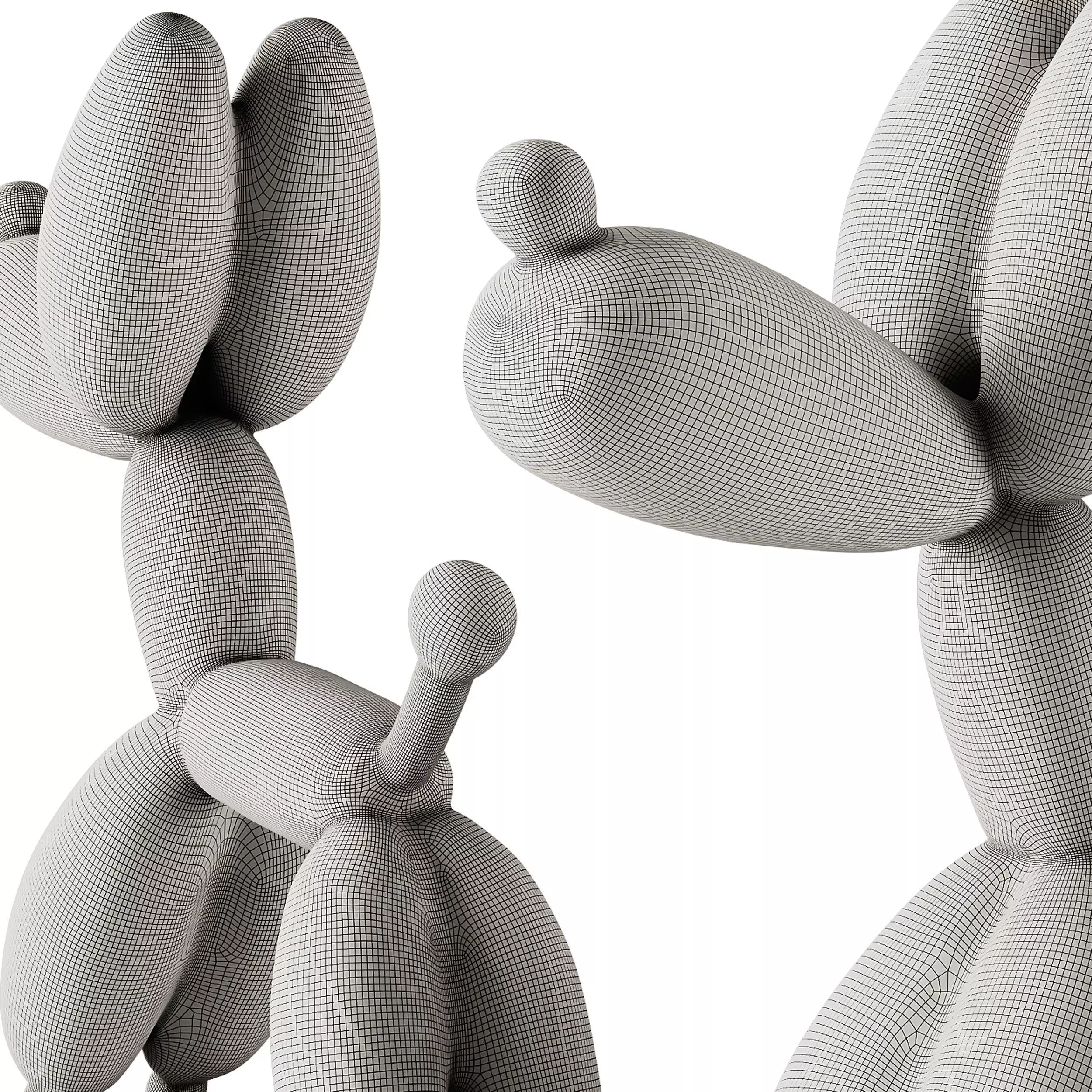 Red Dog Balloon Pop Art Sculpture 3D model_6