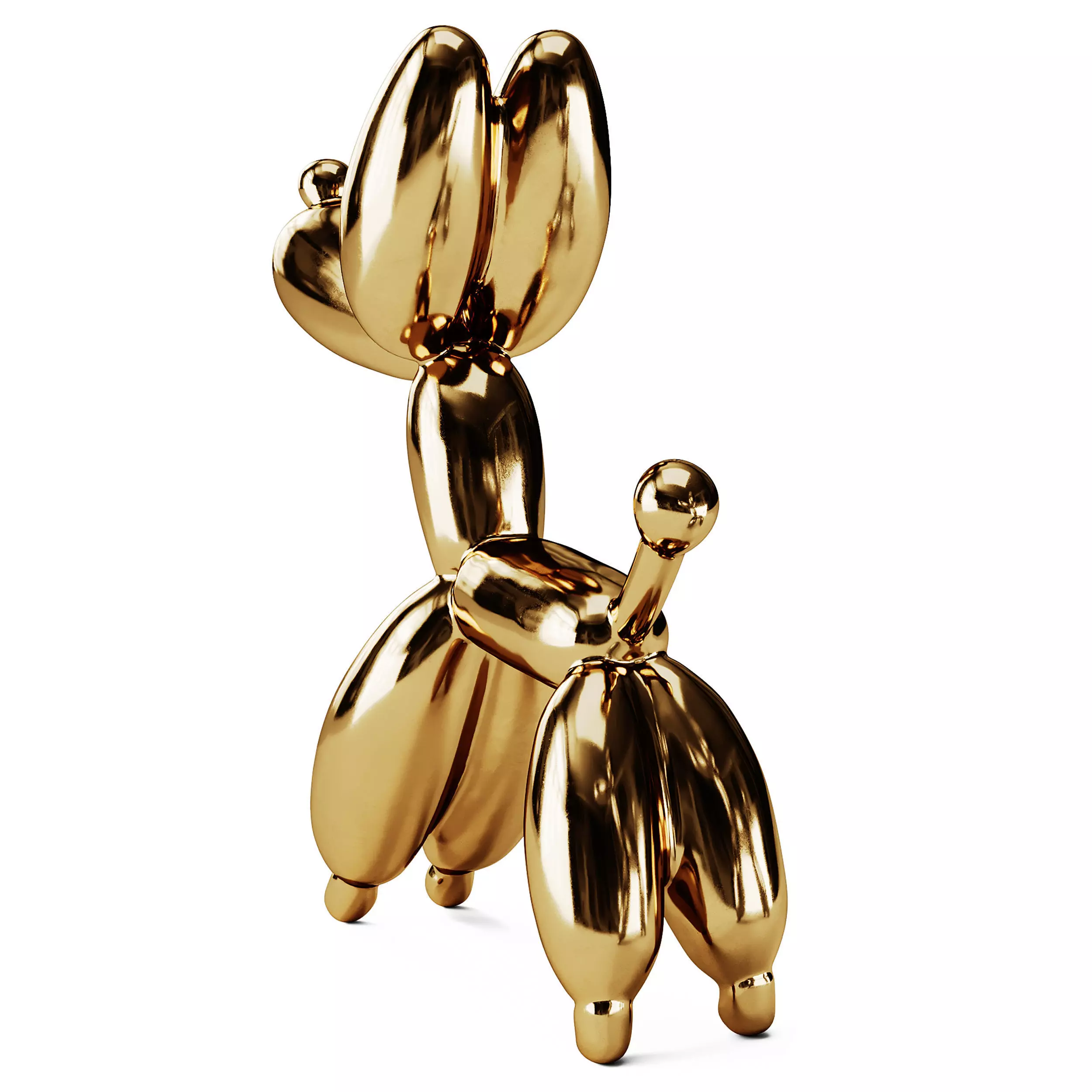 Red Dog Balloon Pop Art Sculpture 3D model_3