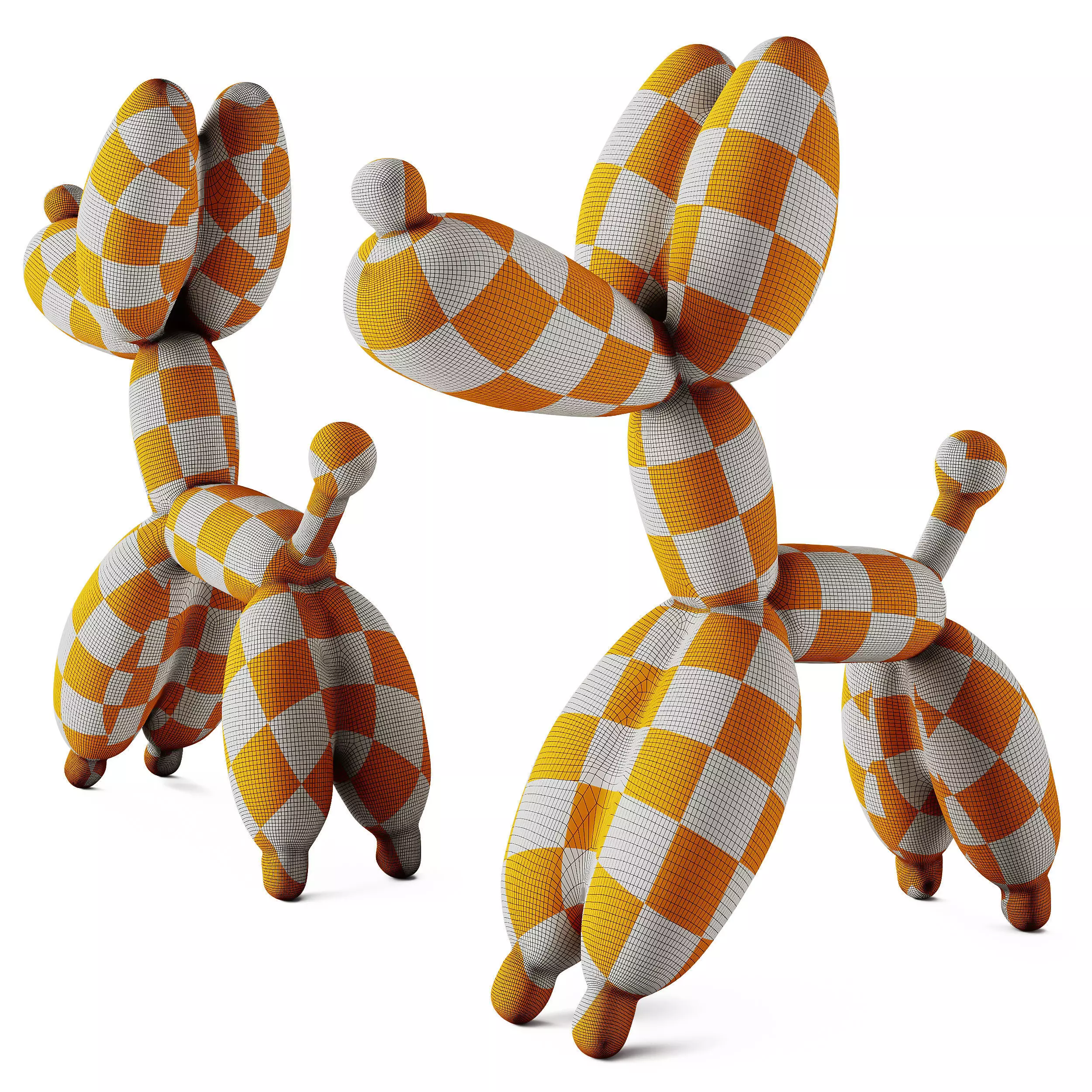 Red Dog Balloon Pop Art Sculpture 3D model_5