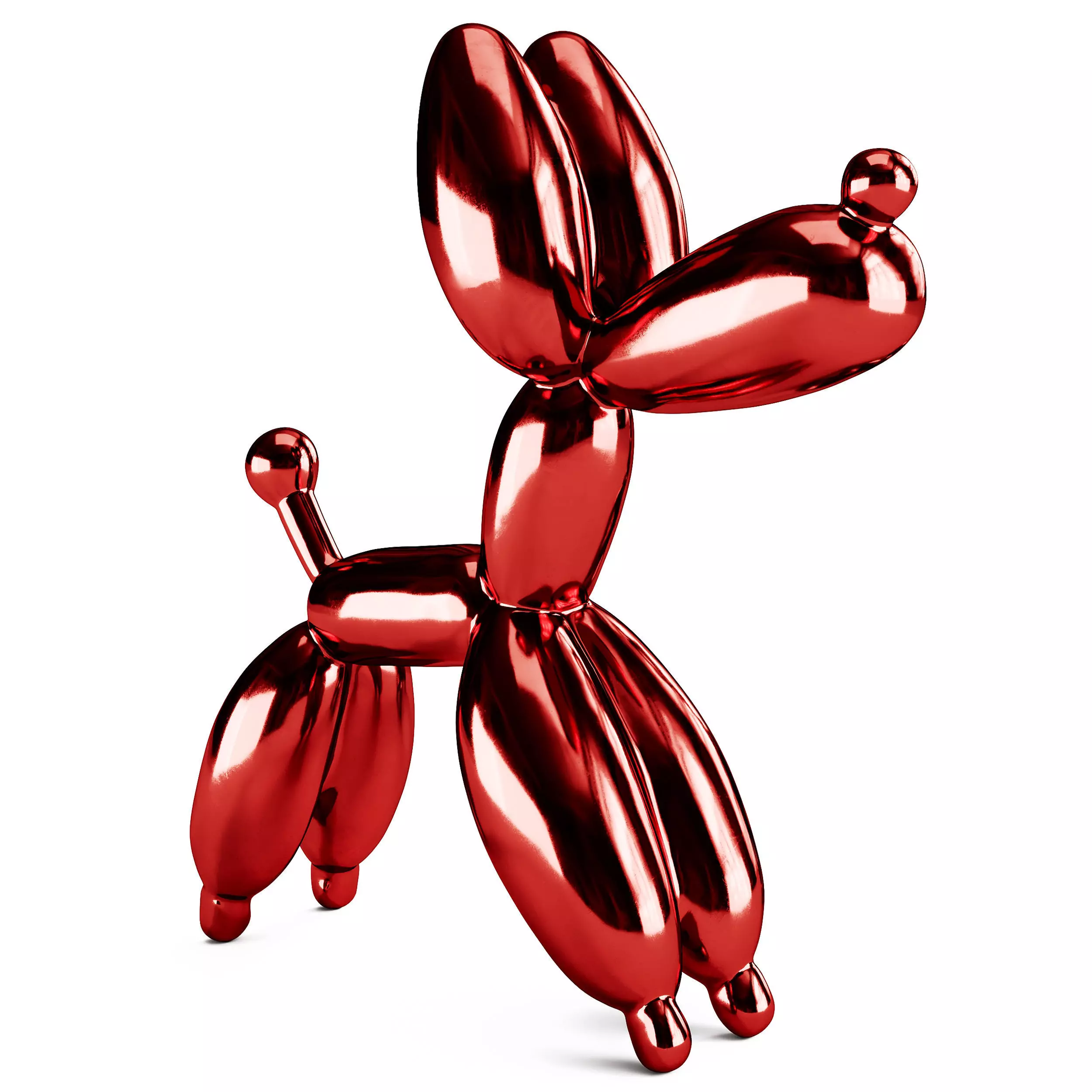 Red Dog Balloon Pop Art Sculpture 3D model_1