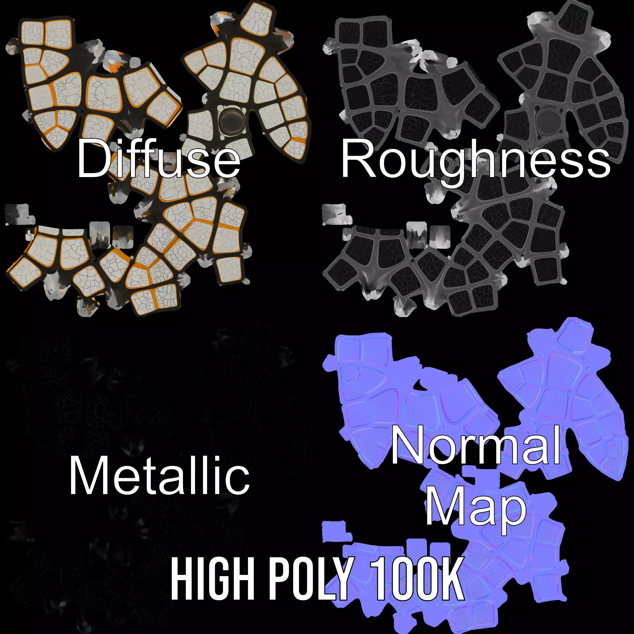 Glossy Ceramic Cube model pack Texture_4