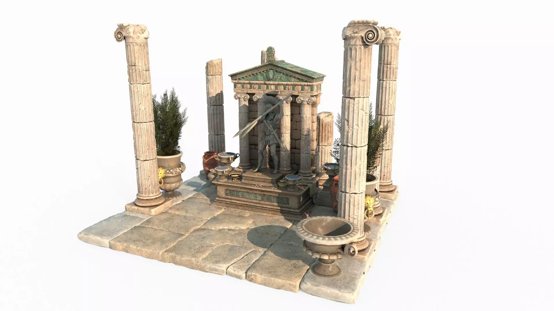 Medieval architectural altar 3D model_3