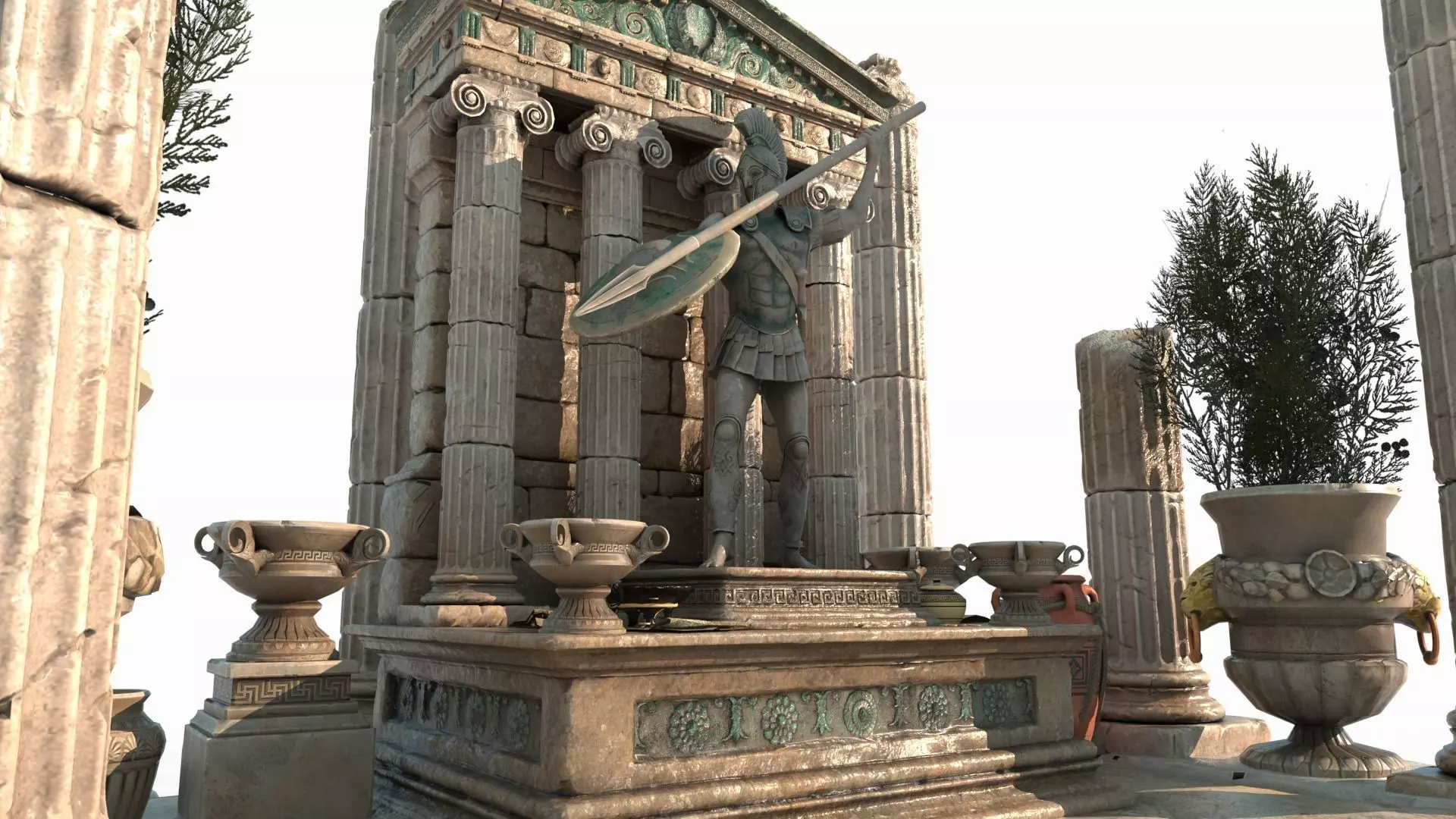 Medieval architectural altar 3D model_8