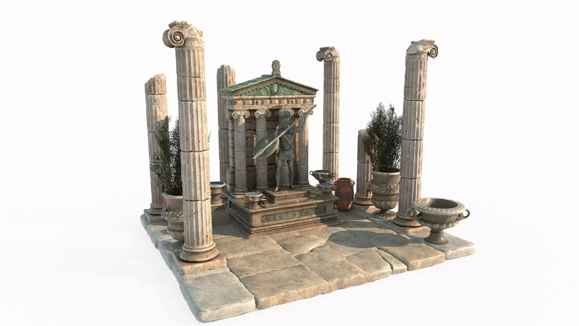 Medieval architectural altar 3D model_4