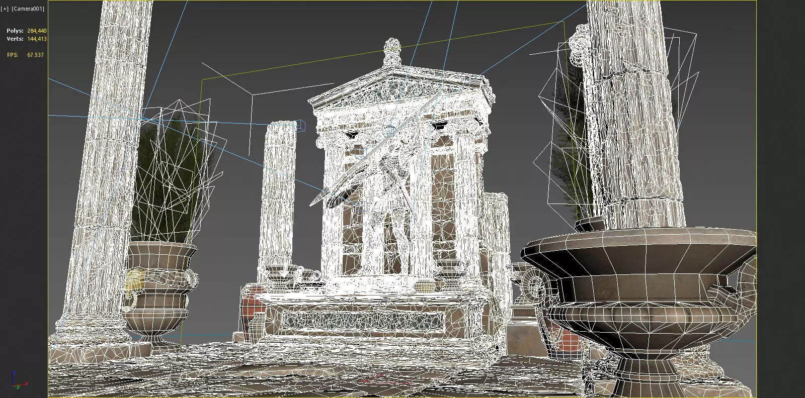 Medieval architectural altar 3D model_7