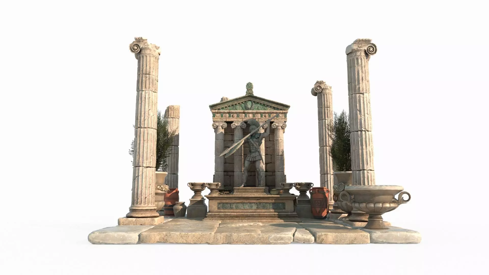 Medieval architectural altar 3D model_1