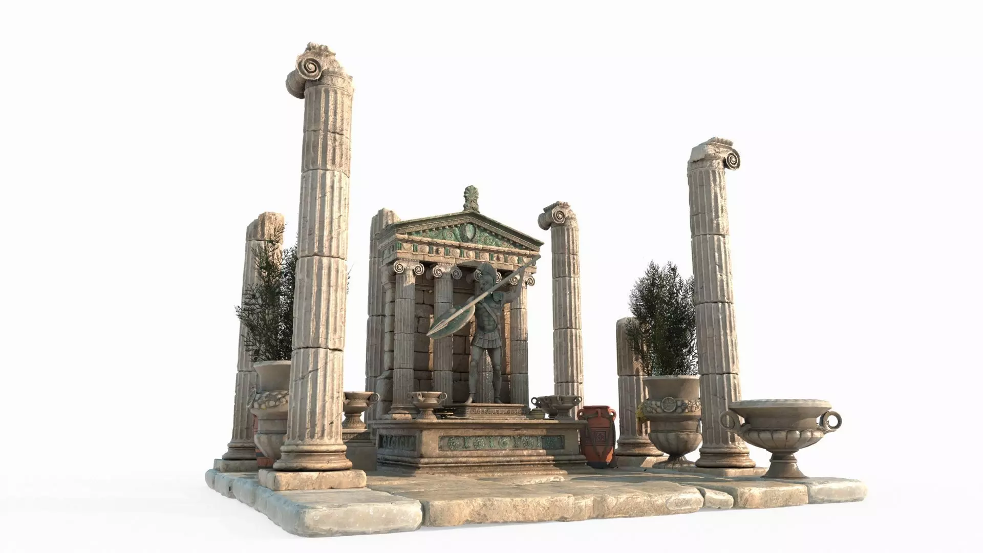 Medieval architectural altar 3D model_0