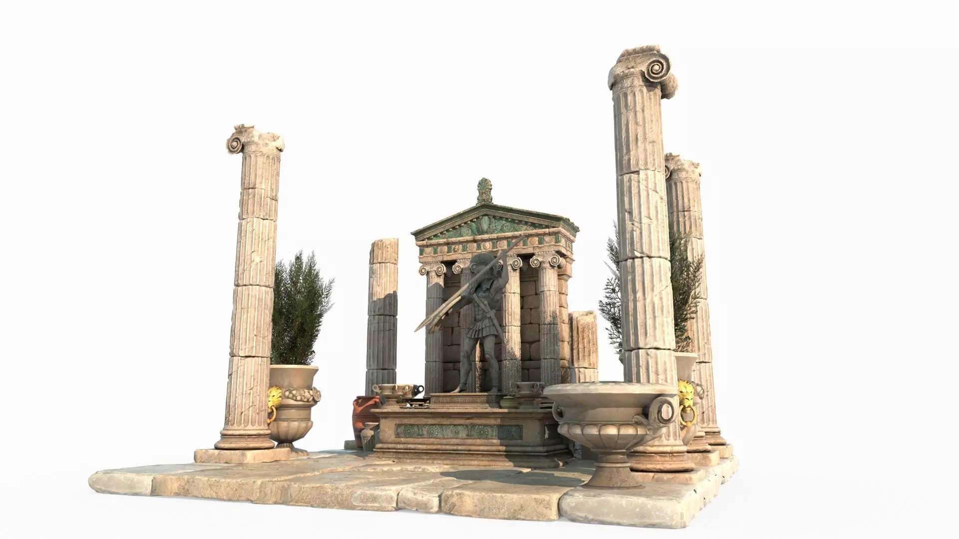 Medieval architectural altar 3D model_2