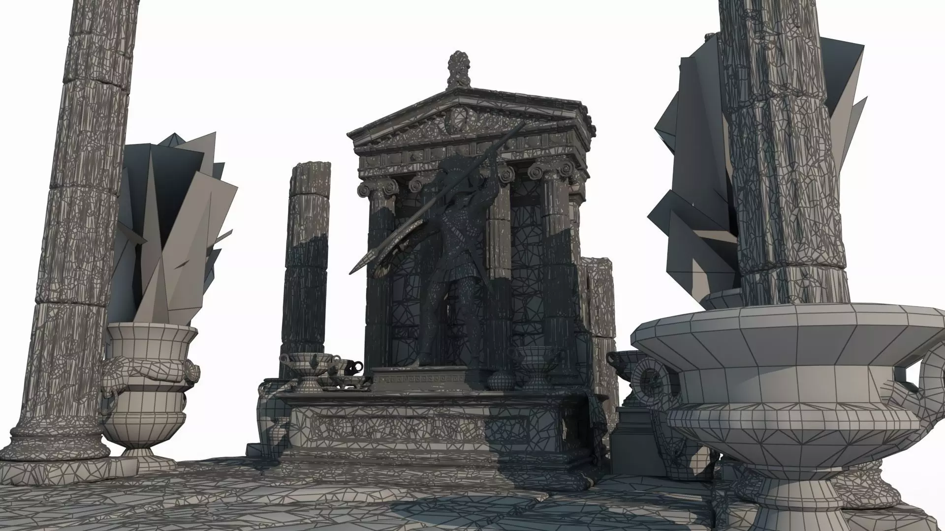 Medieval architectural altar 3D model_6