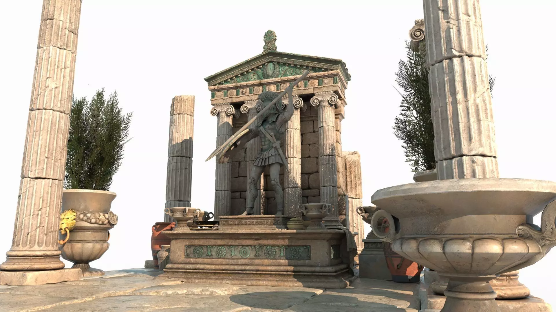 Medieval architectural altar 3D model_5