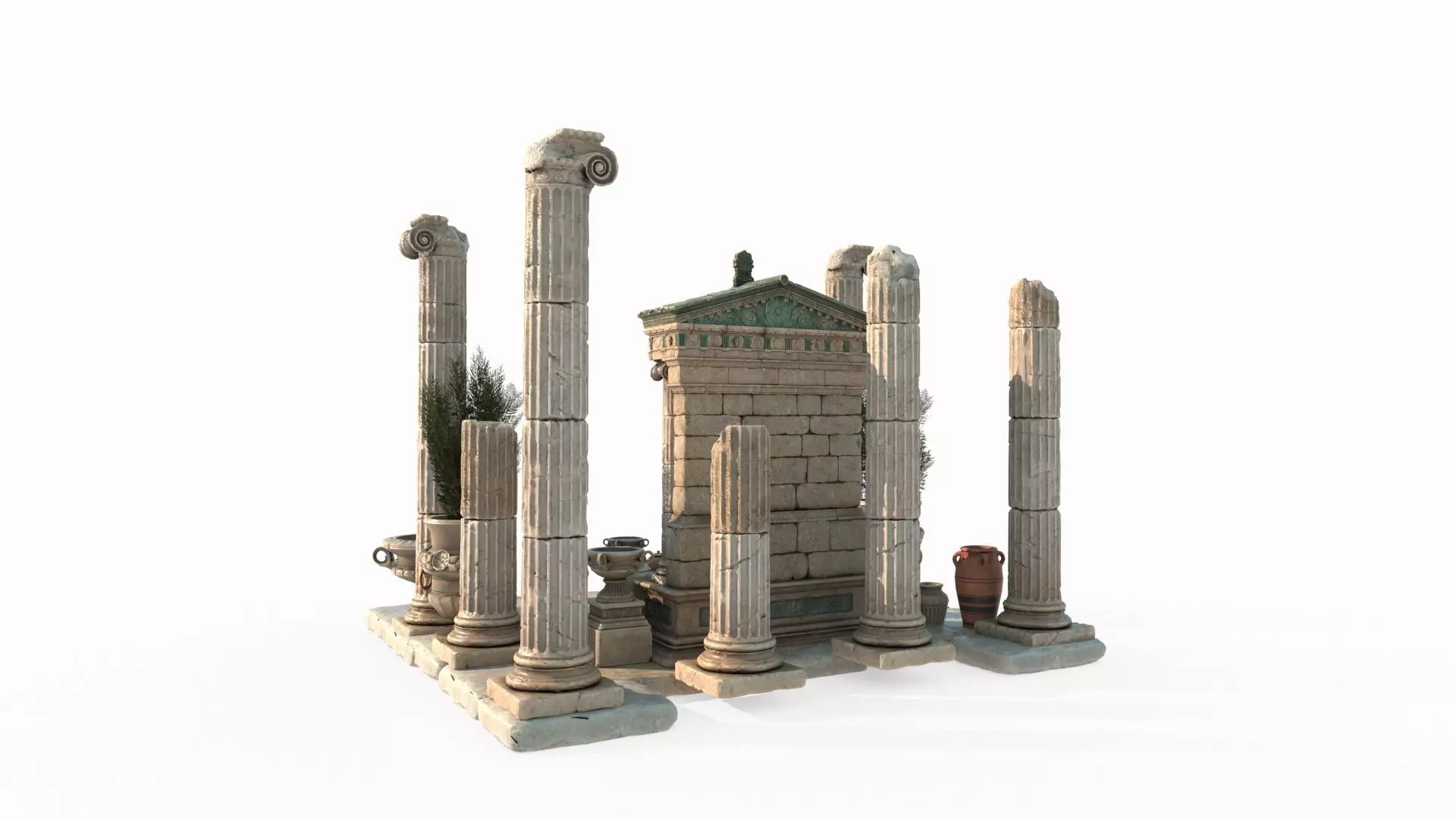 Medieval architectural altar 3D model_9