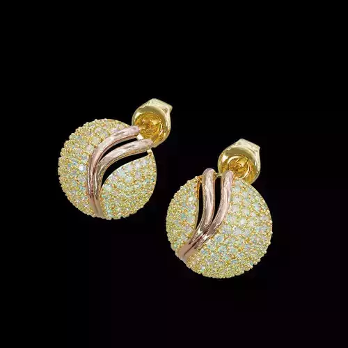 EARRINGS - HALF BALL DESIGN