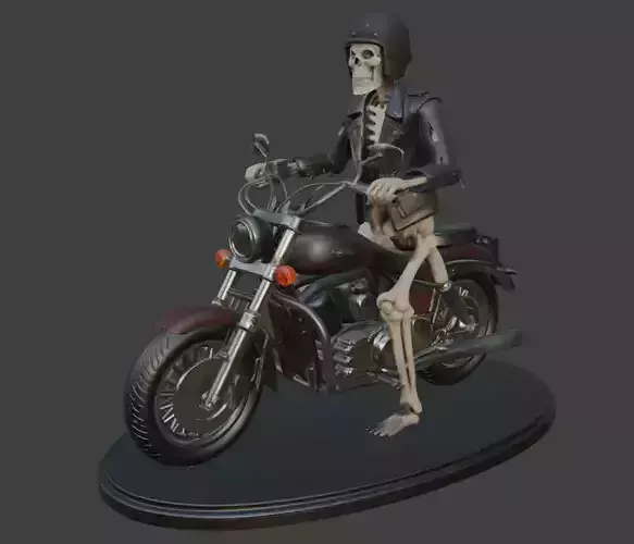 Skeletal Halloween Biker 3D print model