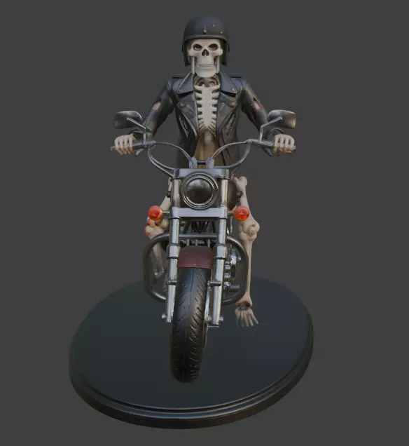 Skeletal Halloween Biker 3D print model_1