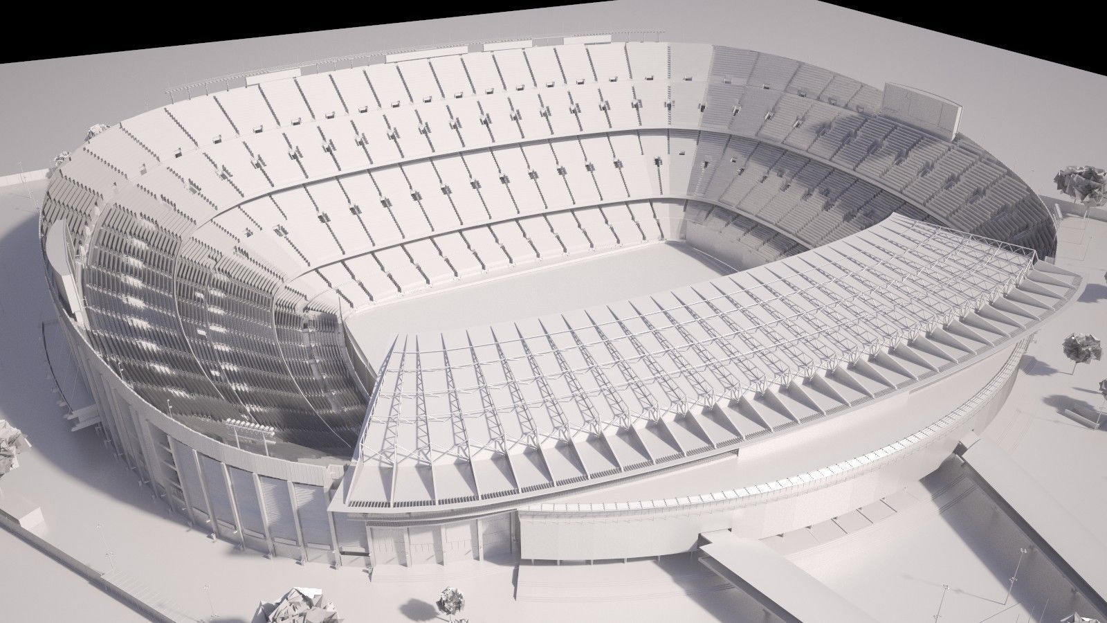 Camp Nou Barcelona Stadium 3D model_23