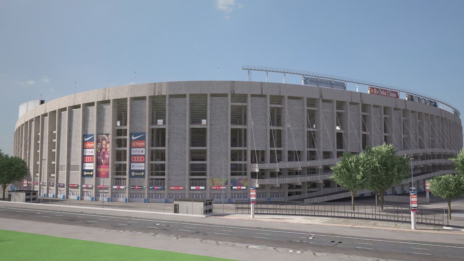 Camp Nou Barcelona Stadium 3D model_2