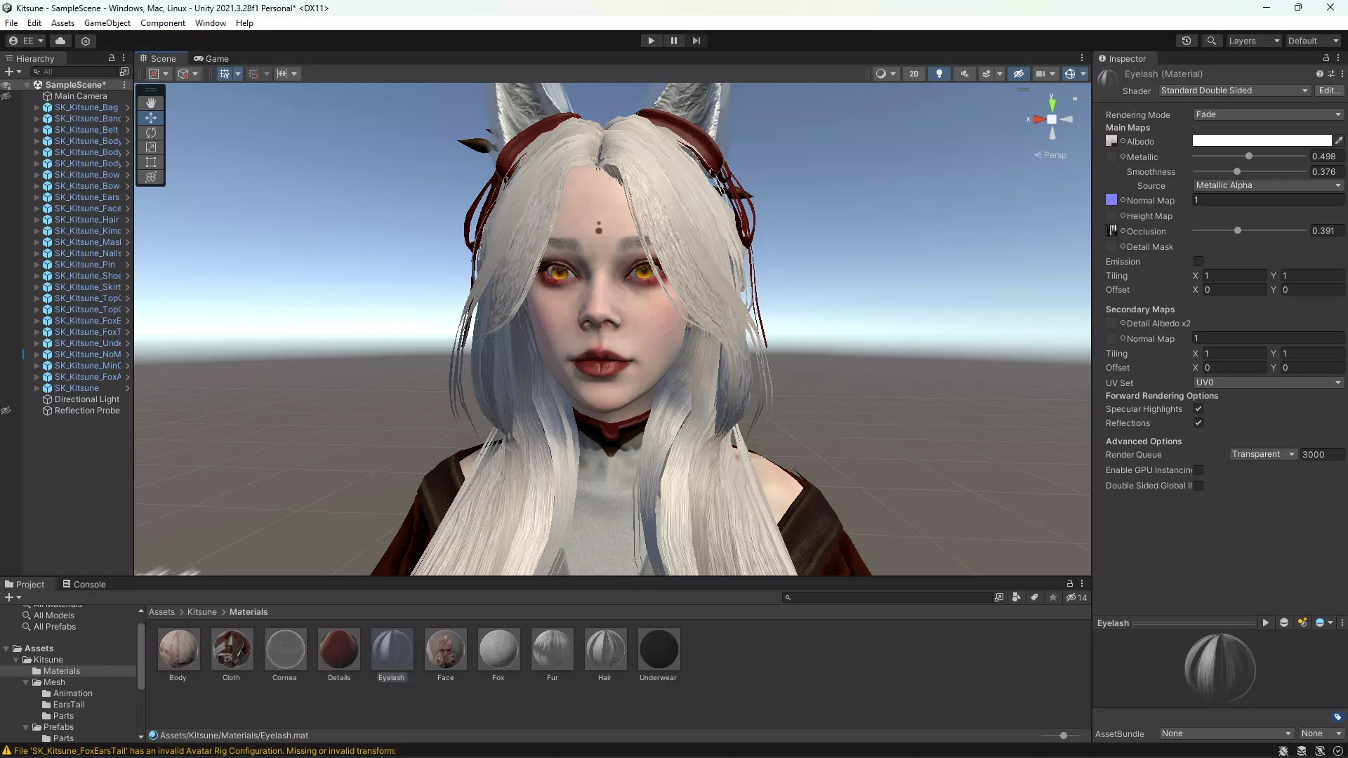 Kitsune Low-poly 3D model_16