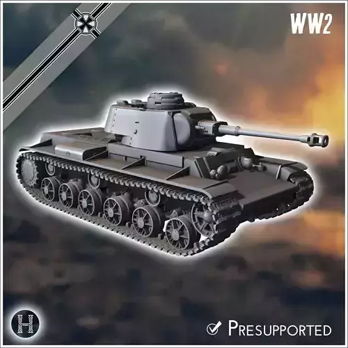 KV-IB 755r 1942 75cm Kwk 40L-43 Panzerkampfwagen - Germany Easte 3D print model