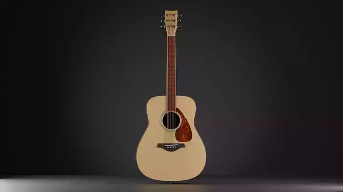 High-poly Acoustic Guitar Yamaha FG800 with PBR textures