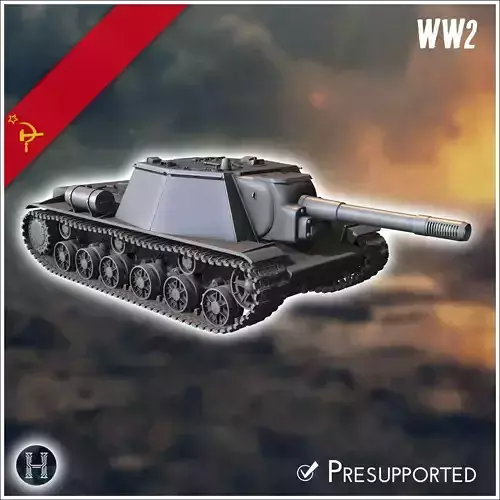 SU-152 self-propelled heavy howitzer - Soviet army WW2 Second Wo 3D print model