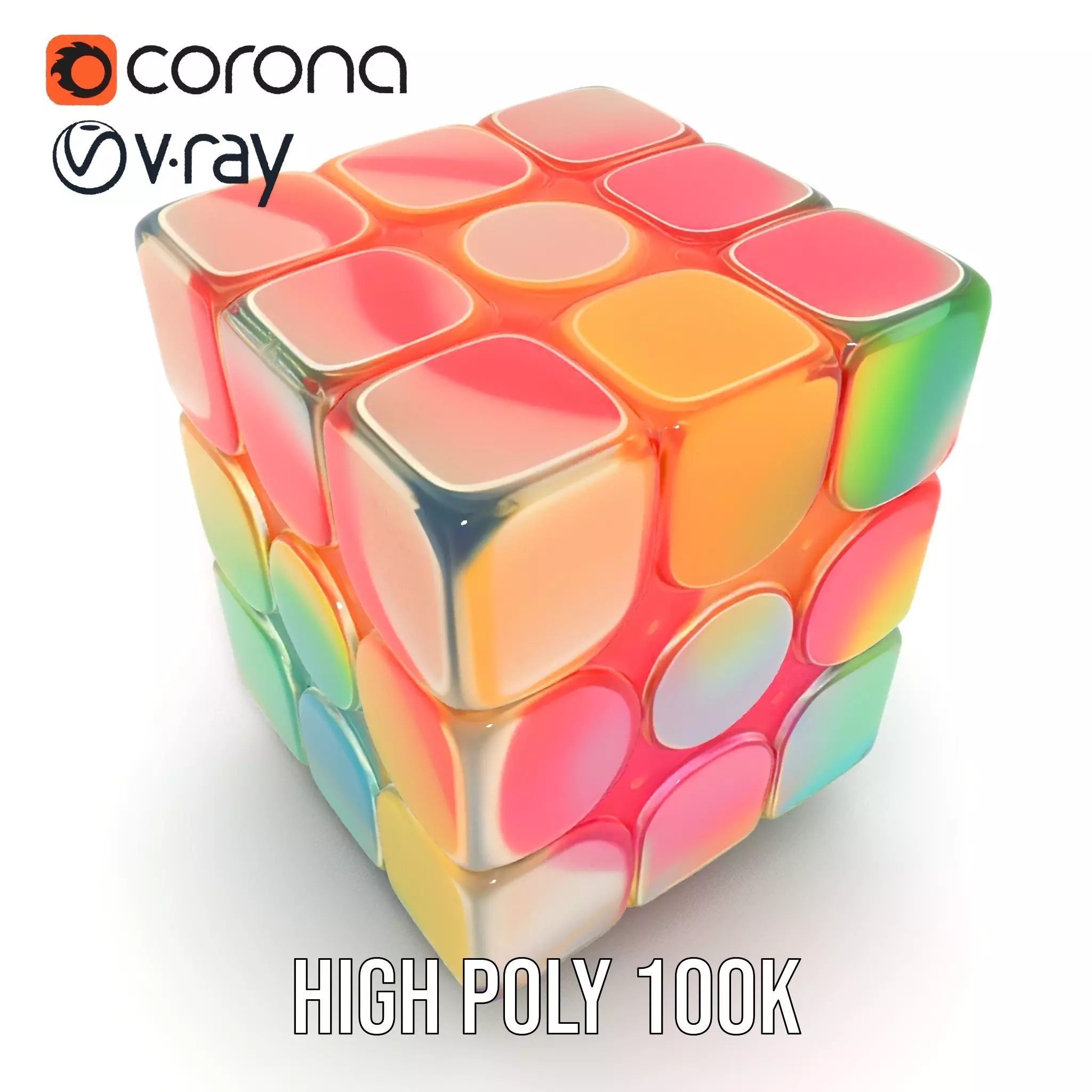 Vibrant Puzzle Cube model pack Low-poly 3D model_19