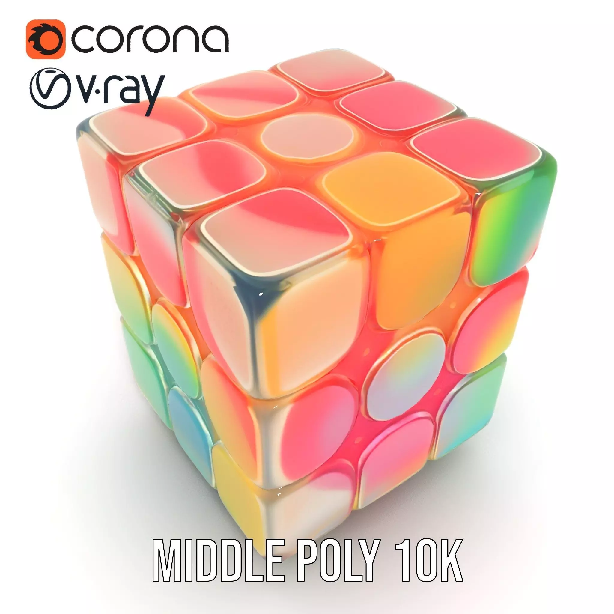 Vibrant Puzzle Cube model pack Low-poly 3D model_12