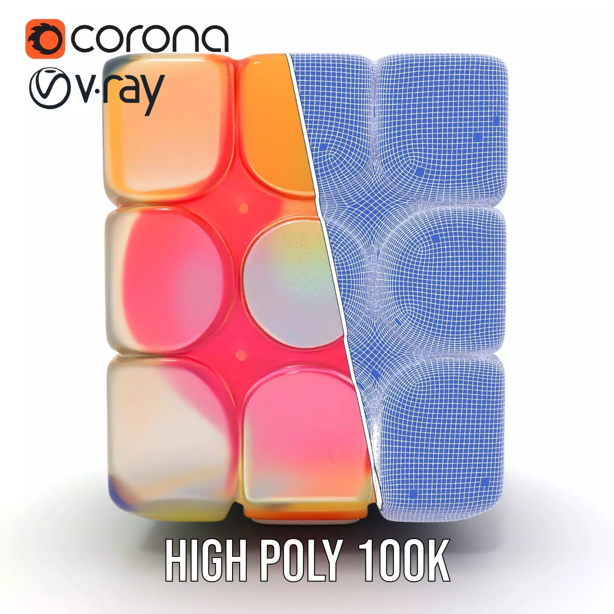 Vibrant Puzzle Cube model pack Low-poly 3D model_33