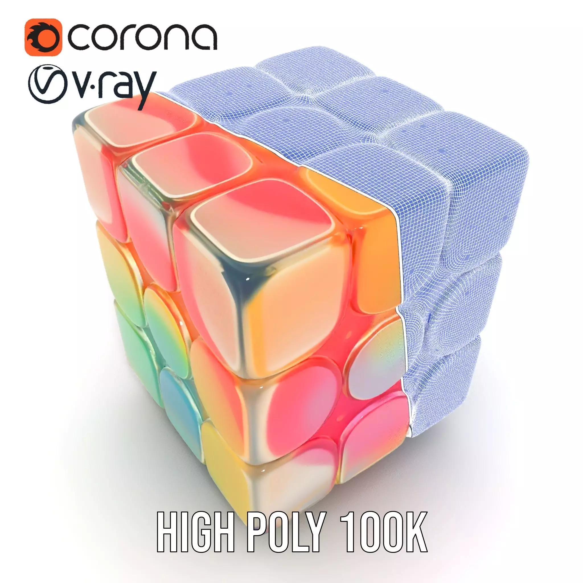 Vibrant Puzzle Cube model pack Low-poly 3D model_32