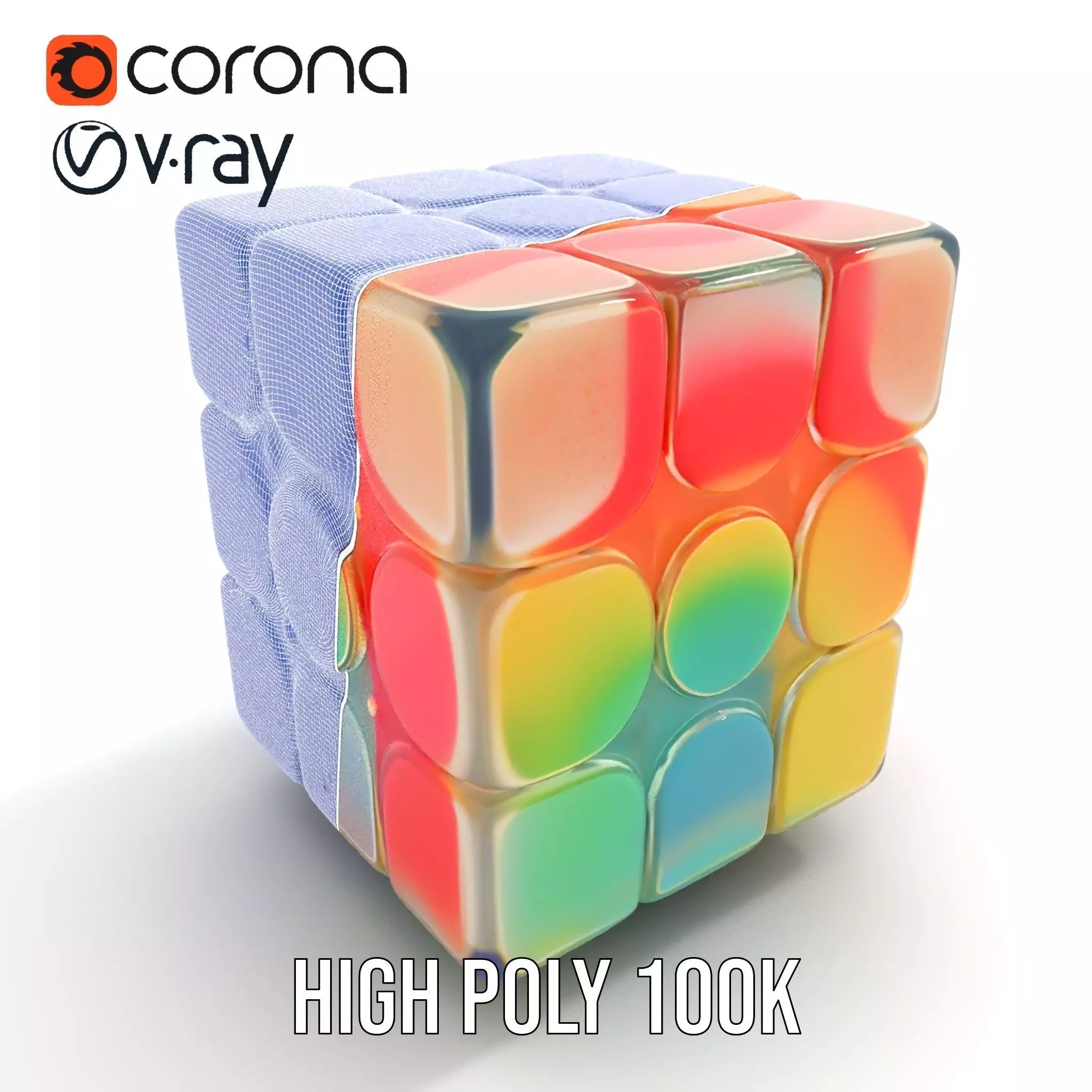 Vibrant Puzzle Cube model pack Low-poly 3D model_34
