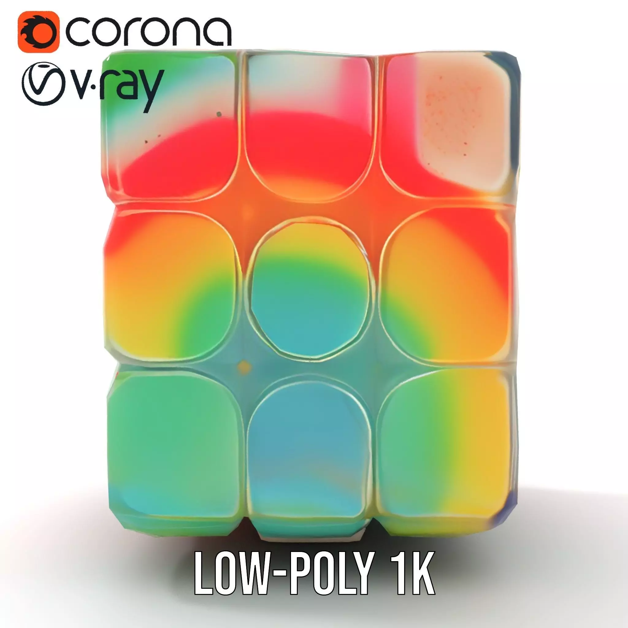 Vibrant Puzzle Cube model pack Low-poly 3D model_15