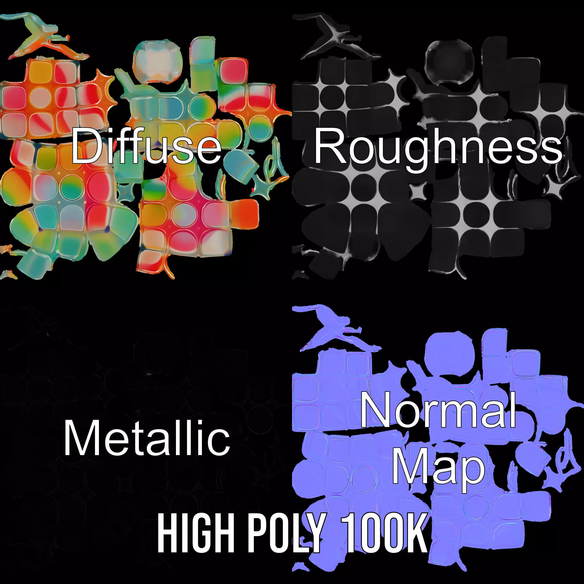 Vibrant Puzzle Cube model pack Low-poly 3D model_4