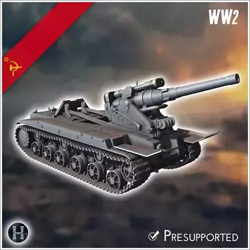S-51 Self-Propelled Gun - Soviet army WW2 Second World East fron 3D print model