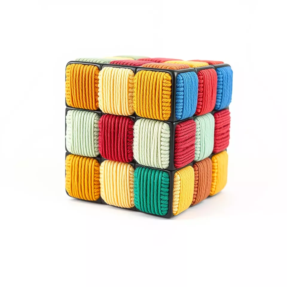Colorful Yarn Wrapped Cube model pack Low-poly 3D model_3