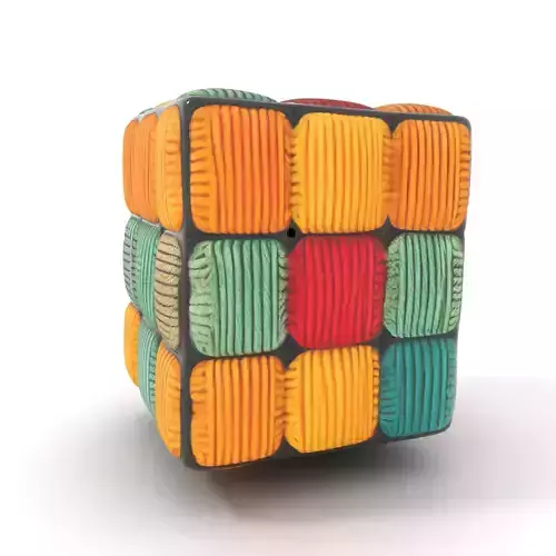 Colorful Yarn Wrapped Cube model pack Low-poly 3D model Colorful Yarn Wrapped Cube model pack Low-poly 3D model