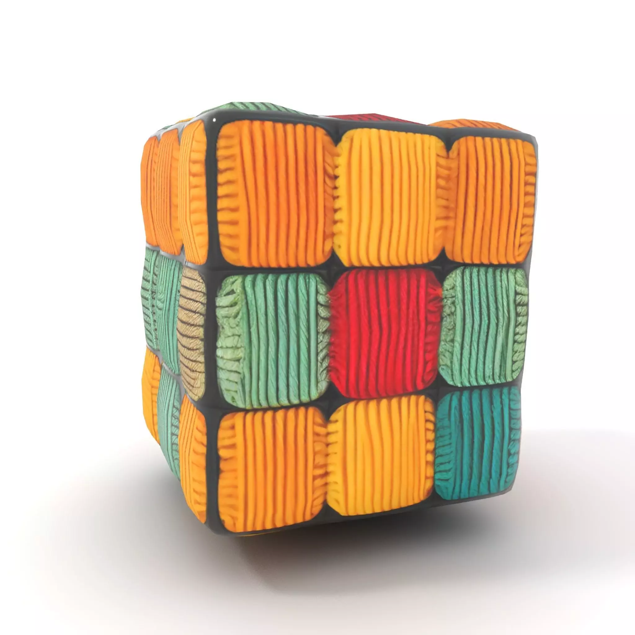 Colorful Yarn Wrapped Cube model pack Low-poly 3D model_8