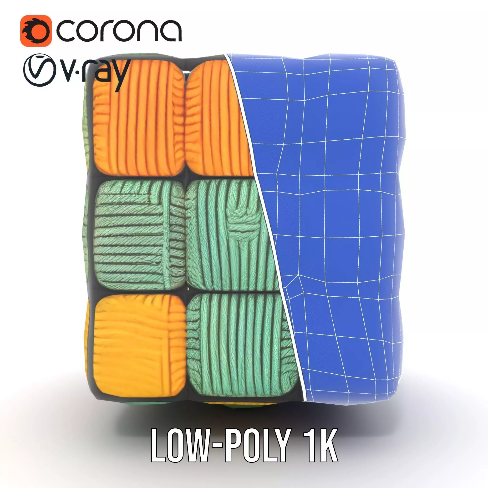 Colorful Yarn Wrapped Cube model pack Low-poly 3D model_31