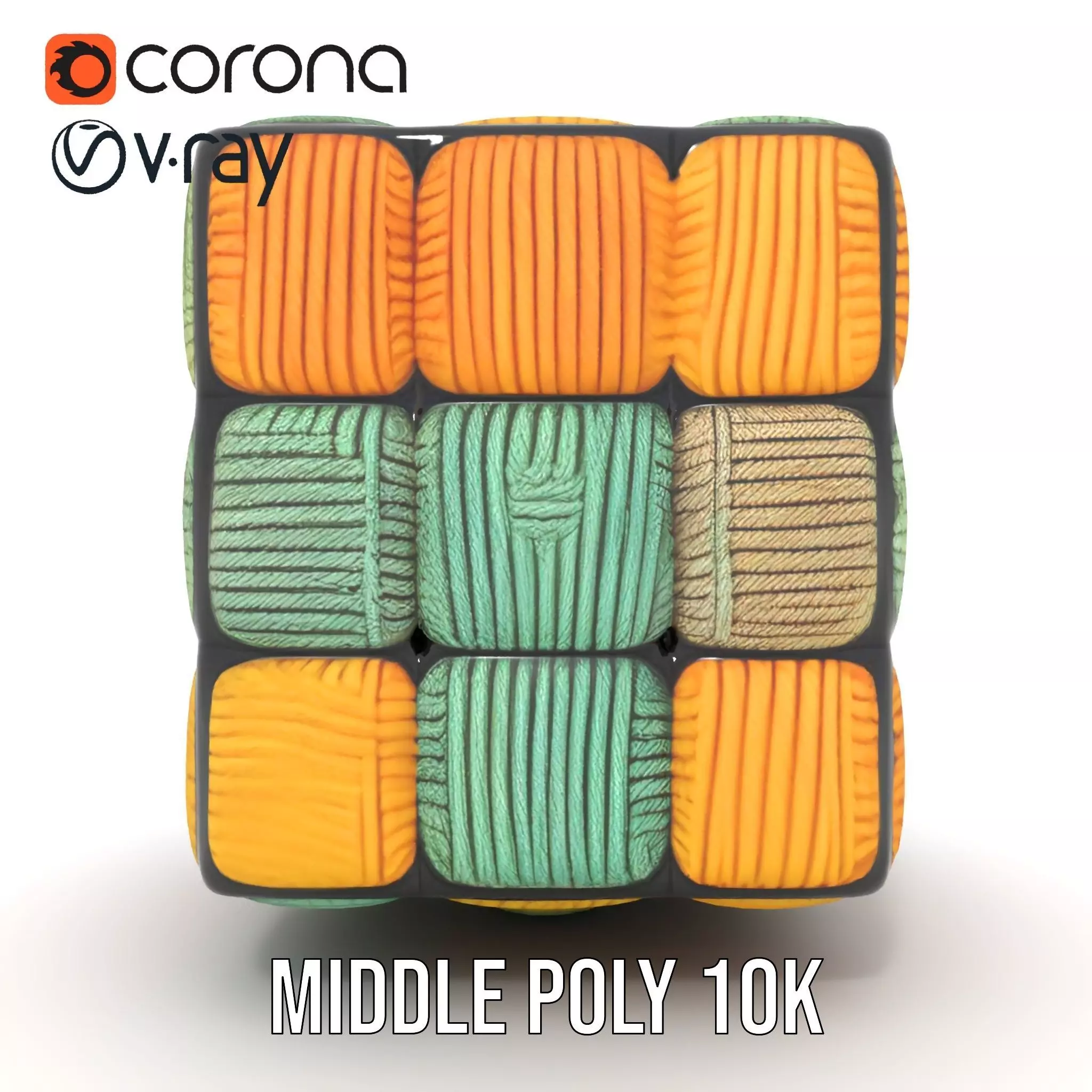 Colorful Yarn Wrapped Cube model pack Low-poly 3D model_27
