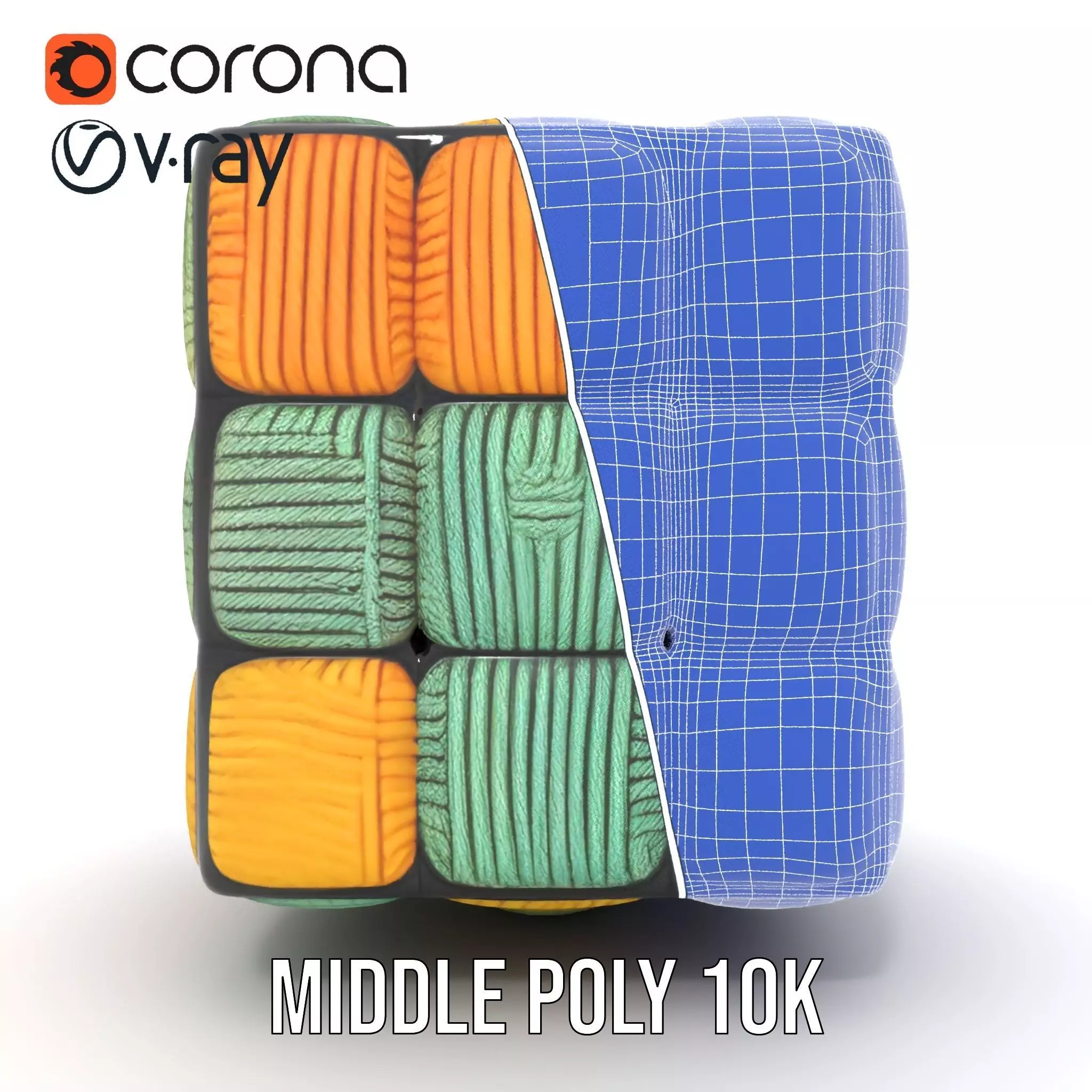 Colorful Yarn Wrapped Cube model pack Low-poly 3D model_22