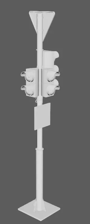 Traffic lights and road signs 1 Low-poly 3D model_9