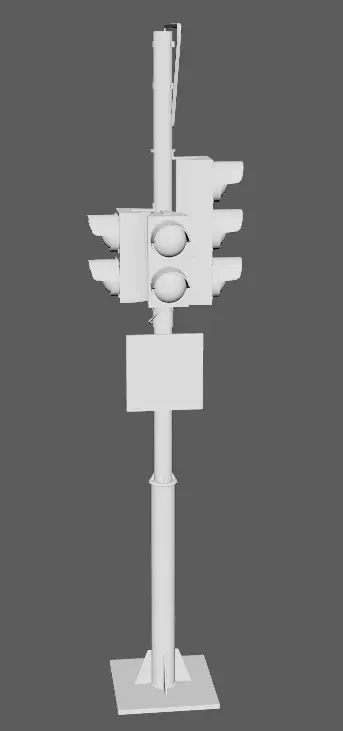 Traffic lights and road signs 1 Low-poly 3D model_10