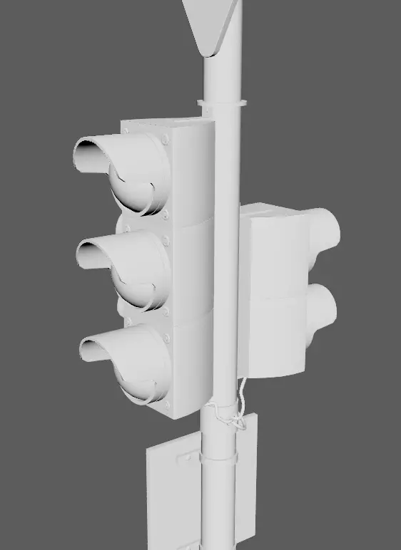 Traffic lights and road signs 1 Low-poly 3D model_12