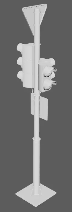 Traffic lights and road signs 1 Low-poly 3D model_8