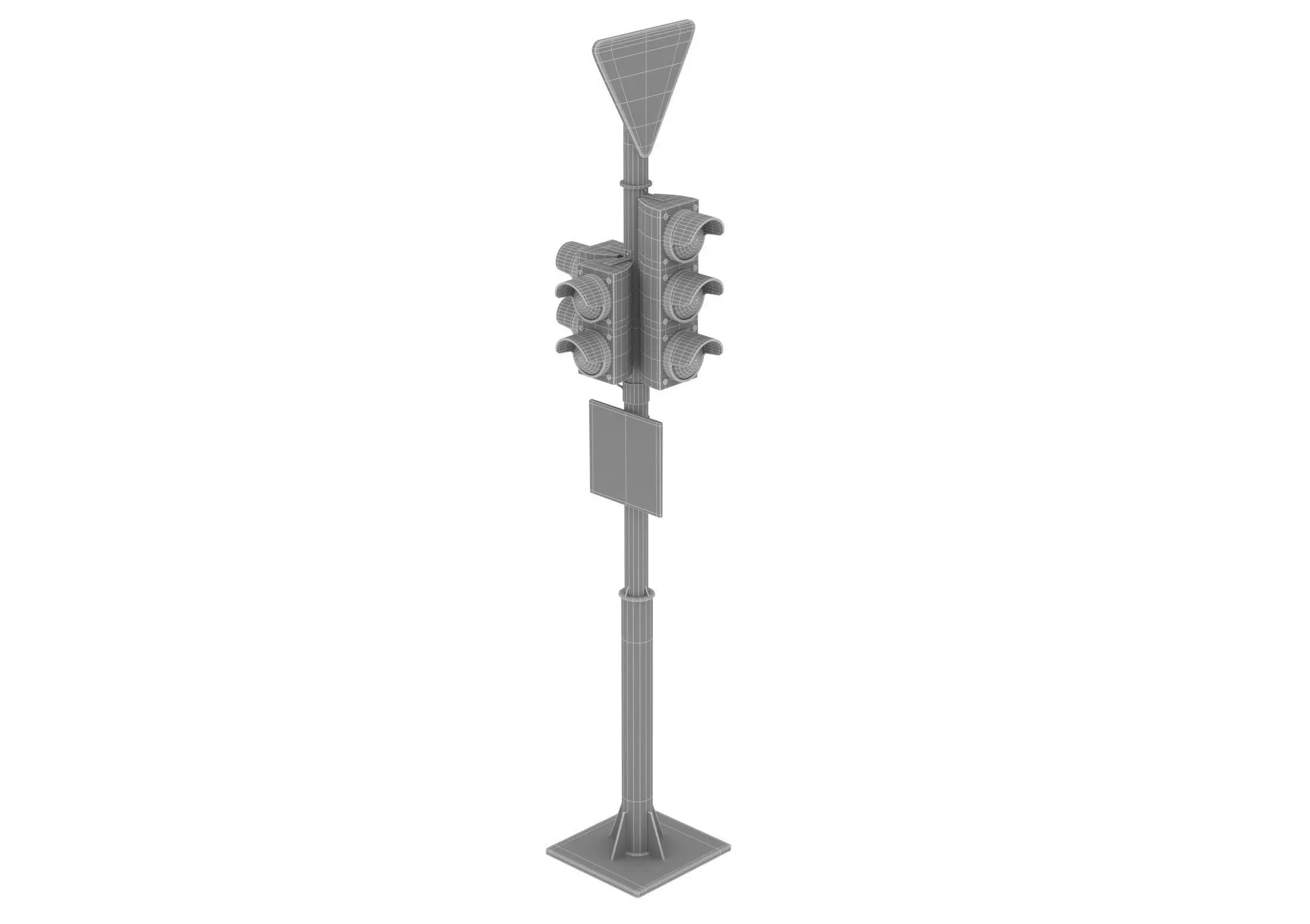 Traffic lights and road signs 1 Low-poly 3D model_5
