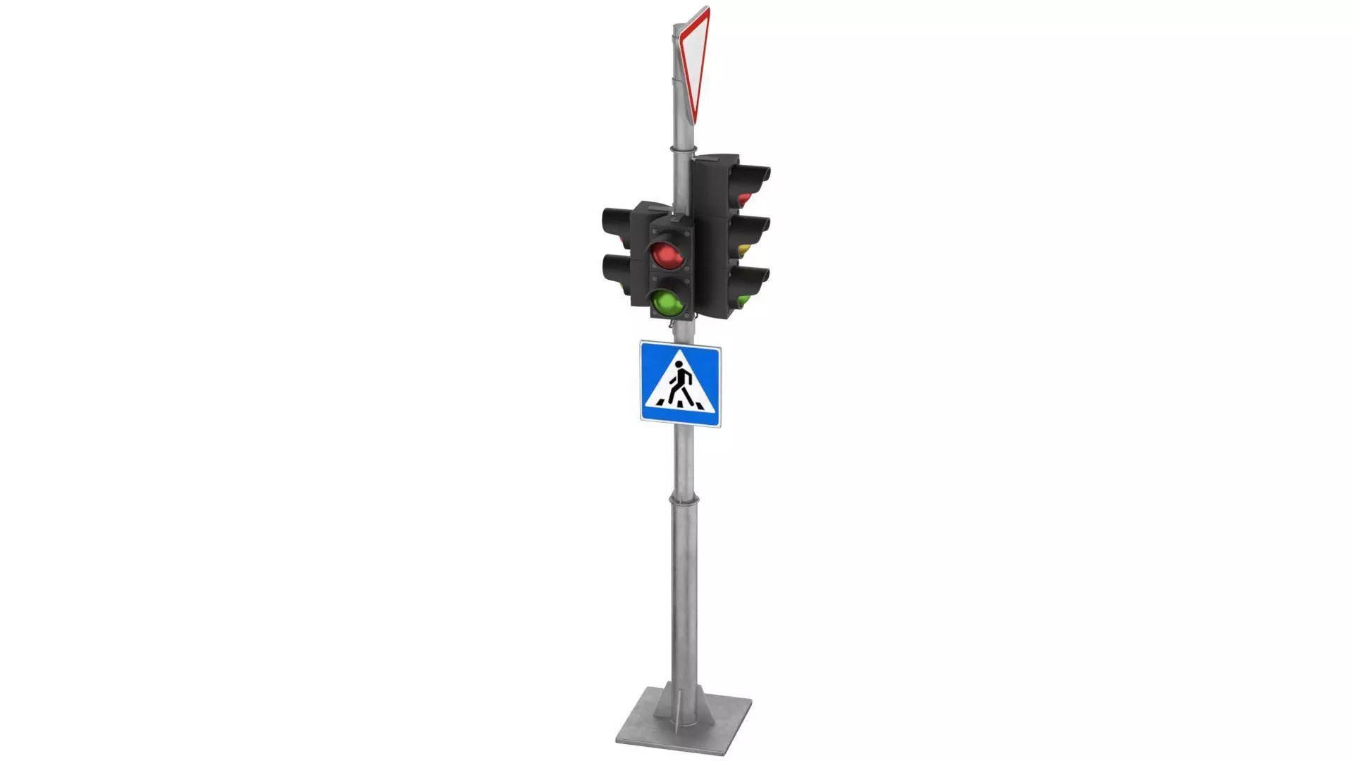 Traffic lights and road signs 1 Low-poly 3D model_1