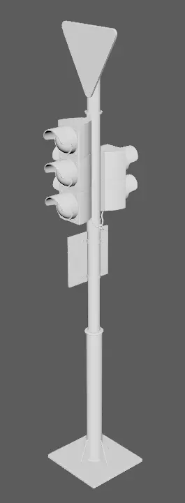 Traffic lights and road signs 1 Low-poly 3D model_7