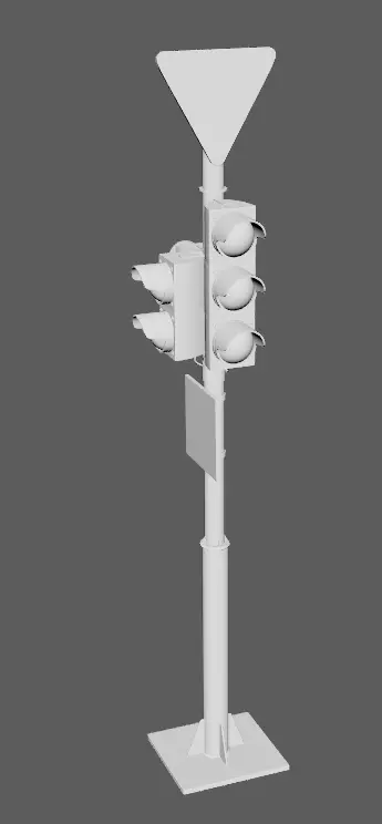 Traffic lights and road signs 1 Low-poly 3D model_6