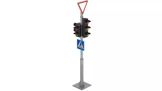 Traffic lights and road signs 1