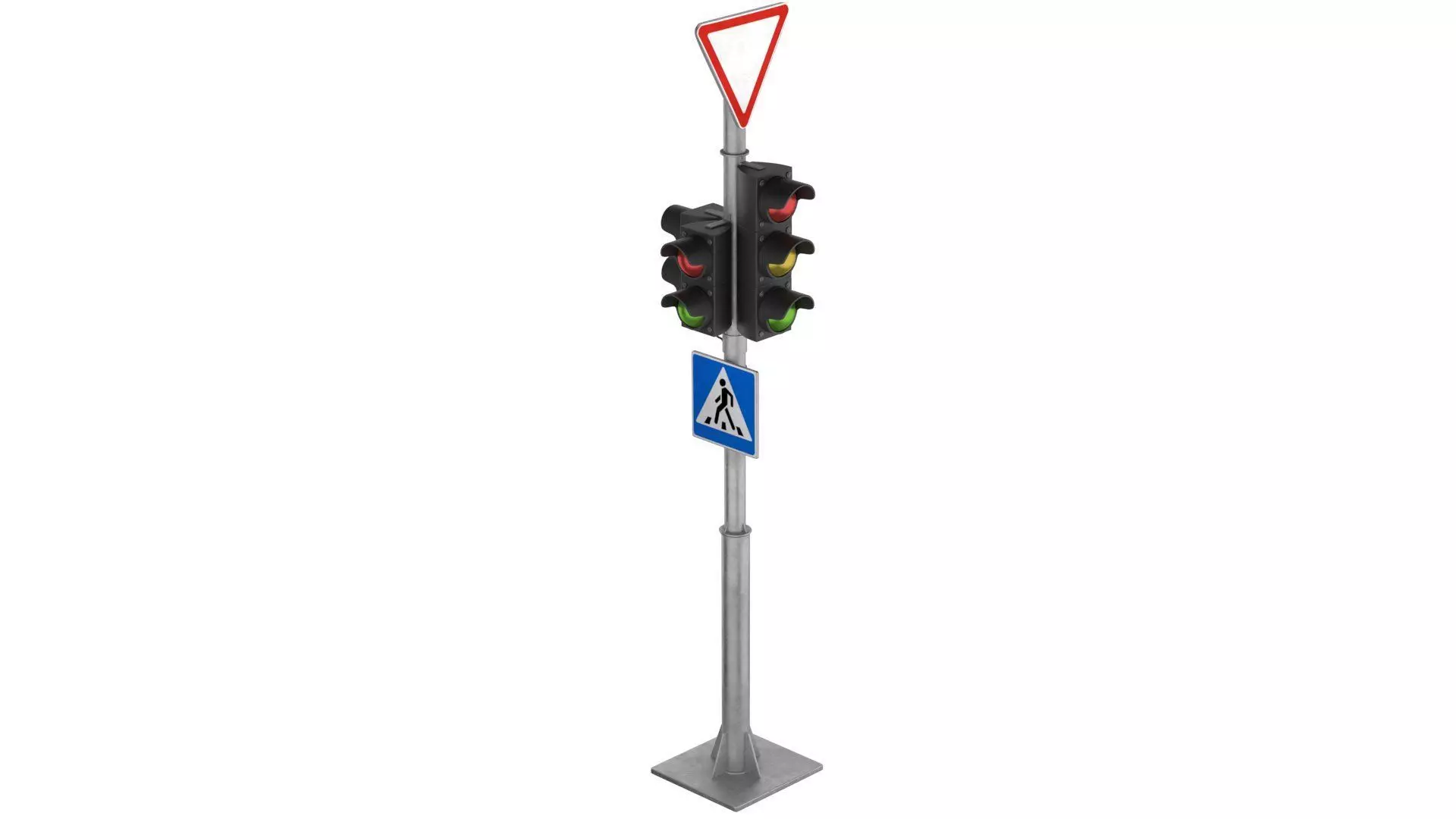 Traffic lights and road signs 1 Low-poly 3D model_0